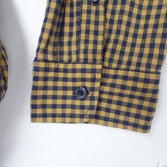 Lee Shirt Men's 2XL Mustard Navy Check Stretch Regular Fit Long Sleeve Button-Up - Picture 6 of 7